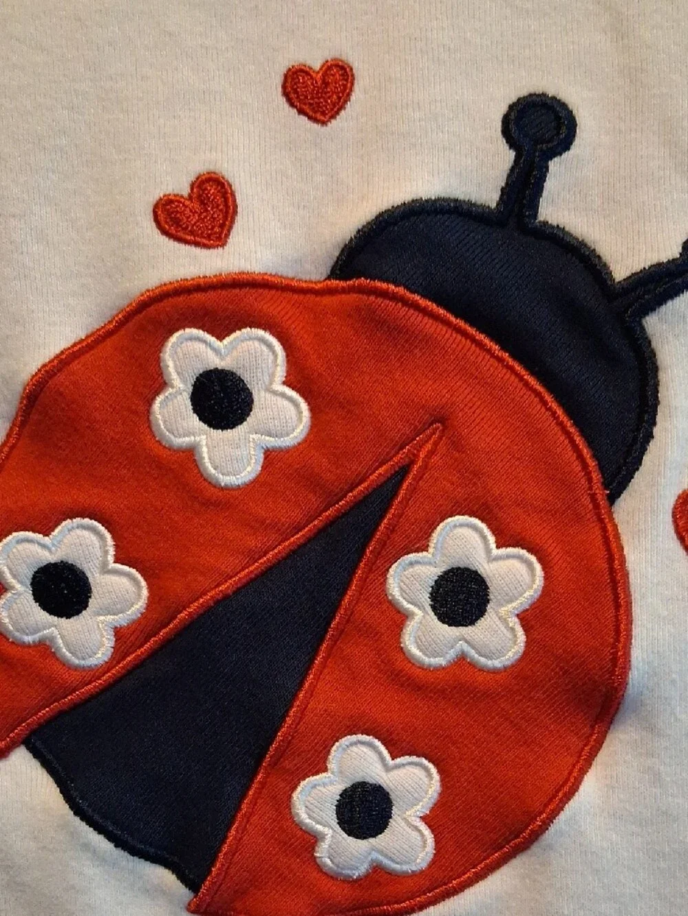 Gymboree Girls White & Red Ladybug Applique Pajama Set Size 8 Great Condition
